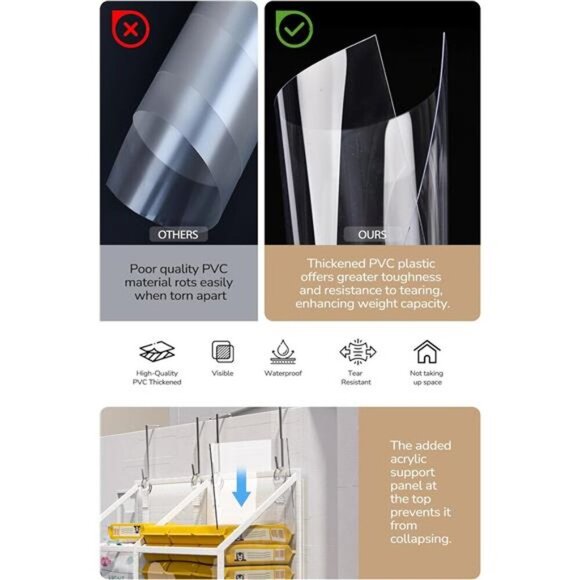 Clear Over The Door Organizer 5 Shelf Hanging Storage for Closet Pantry Room - Picture 5 of 8